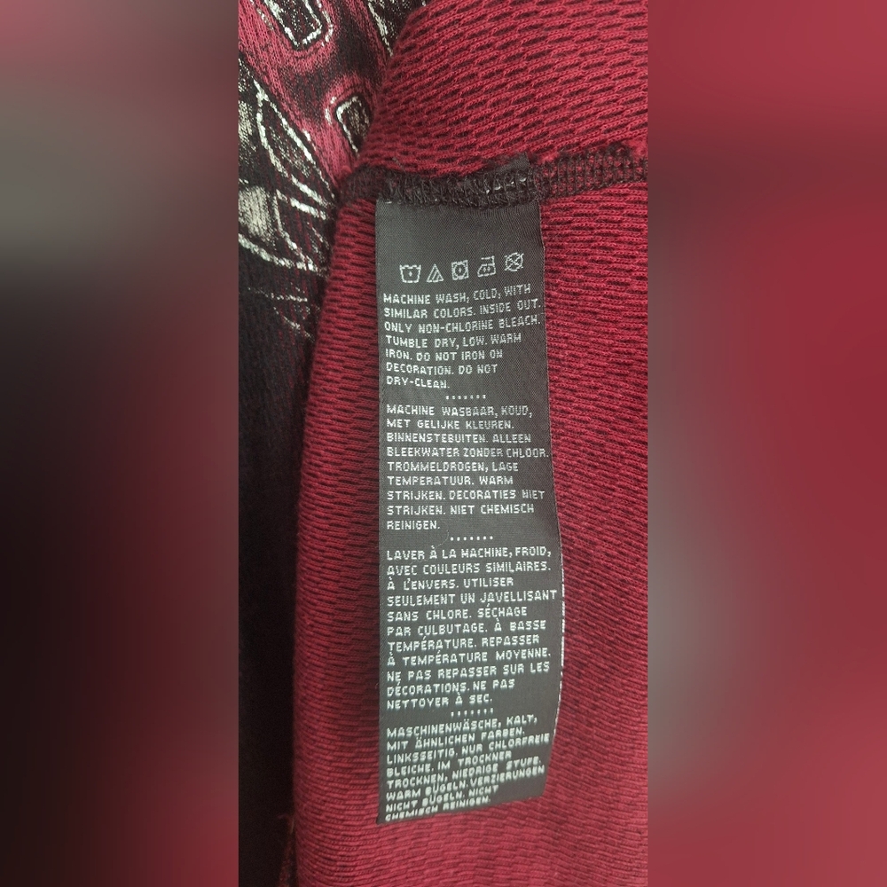 Harley-Davidson Women's Dark Red Graphic Long Sleeve Tee Biker Grunge XL - Picture 6 of 14